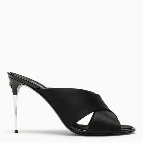 Black satin mule with logo - Dolce&Gabbana - Modalova