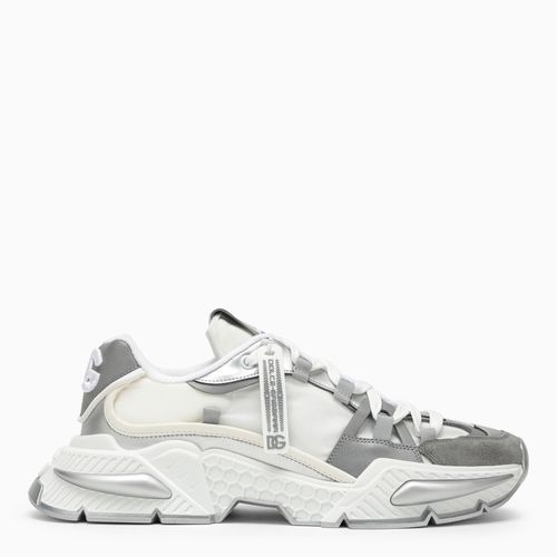 Air Master silver/white fabric sneaker - Dolce&Gabbana - Modalova