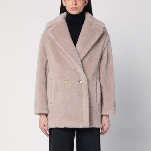 Sandfarbener kurzer Teddy Bear Icon Coat aus Alpaka und Wolle - Max Mara - Modalova