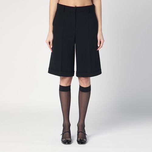 Schwarze Bermudashorts mit Umschlag - Moschino - Modalova