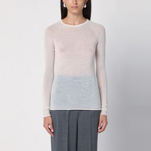 Semi-transparent milk-coloured jumper - Roberto Collina - Modalova