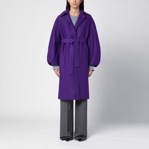 Coat with purple wool belt - Harris Wharf London - Modalova