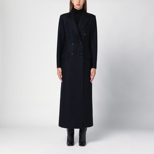 Navy blue wool double-breasted coat - Harris Wharf London - Modalova