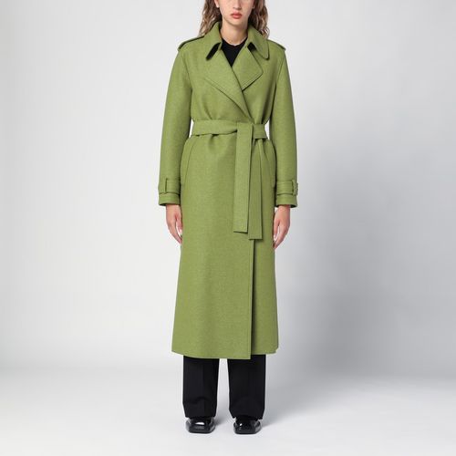 Green wool coat with belt - Harris Wharf London - Modalova