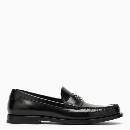 Black leather loafer with logo - Dolce&Gabbana - Modalova