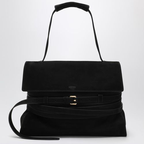 Borsa a tracolla piccola nera in suede - Moschino - Modalova