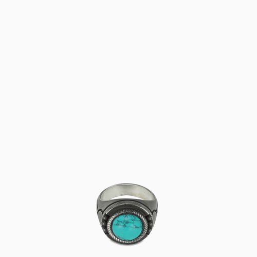 Turquoise geometric frieze Chevalier ring - Nove25 - Modalova