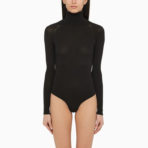 Black knitted turtleneck bodysuit - Alaïa - Modalova