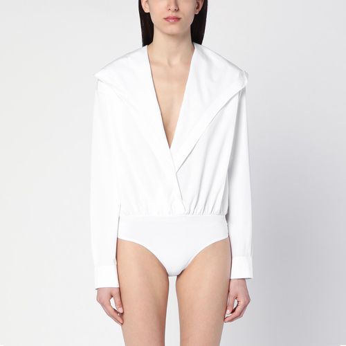 Cotton shirt bodysuit with hood - Alaïa - Modalova