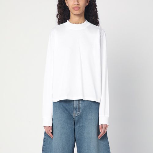 White cotton sweater with logo - Alaïa - Modalova