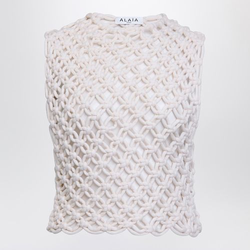 White knotted sleeveless tank top - Alaïa - Modalova