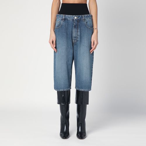 Denim Bermuda with knitted band - Alaïa - Modalova