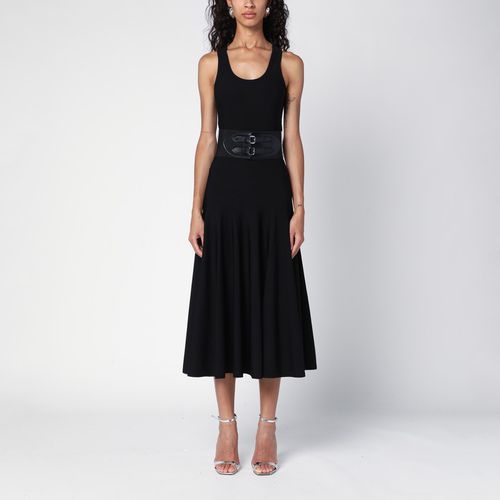 Black viscose knit dress with belt - Alaïa - Modalova