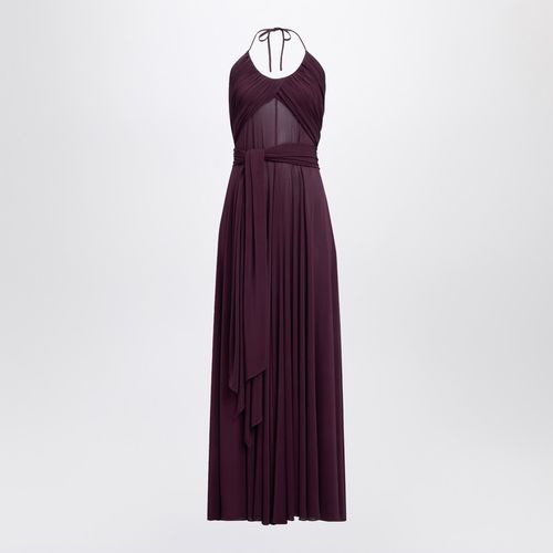 Langes bordeauxfarbenes Kleid aus drapiertem Jersey - Alaïa - Modalova