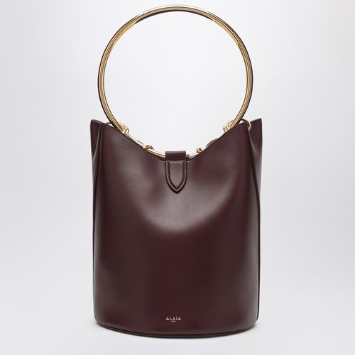 Large chocolate-coloured leather Ring Bucket bag - Alaïa - Modalova