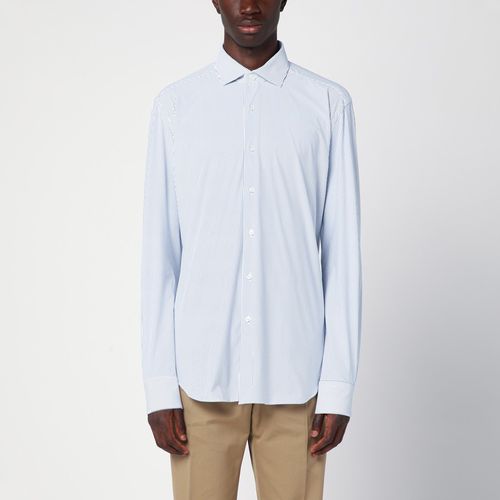 Striped blue poplin Active shirt - XACUS - Modalova