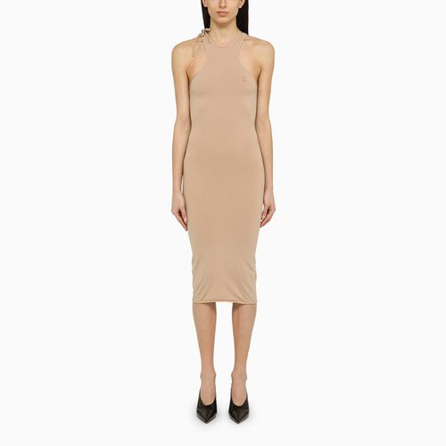 Sculpting beige sleeveless midi dress - ANDREĀDAMO - Modalova