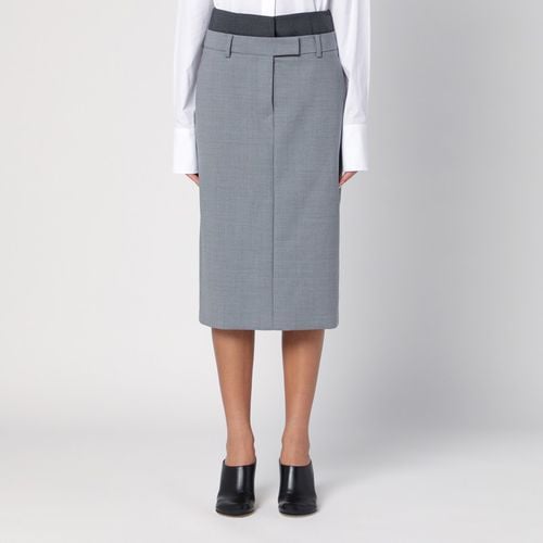 Grey wool midi skirt - Sportmax - Modalova