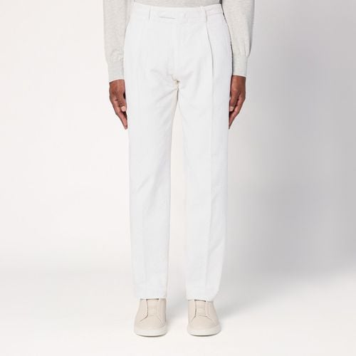 White corduroy trousers - Santaniello - Modalova