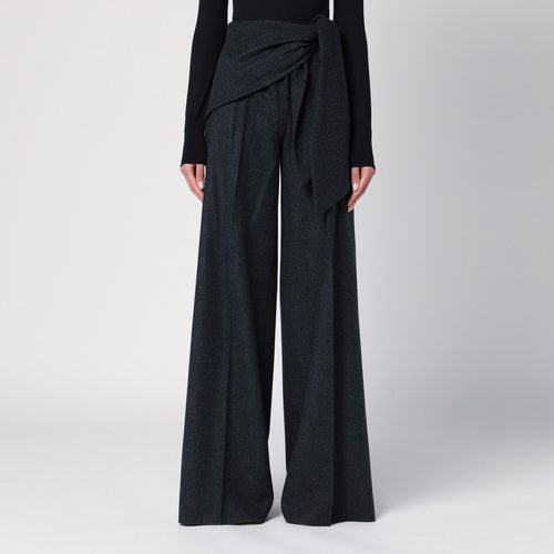 Anthracite wool trousers with sash - Max Mara - Modalova