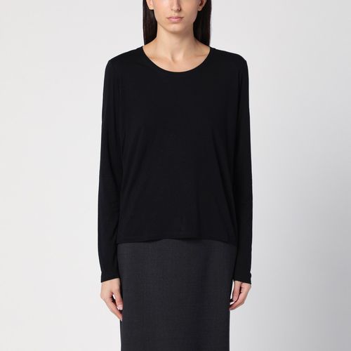 Wool blend black crewneck t-shirt - Loulou Studio - Modalova