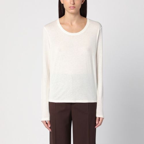 Wool blend ivory crewneck t-shirt - Loulou Studio - Modalova