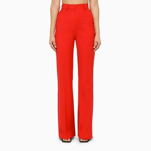 Red wool flared trousers - David Koma - Modalova