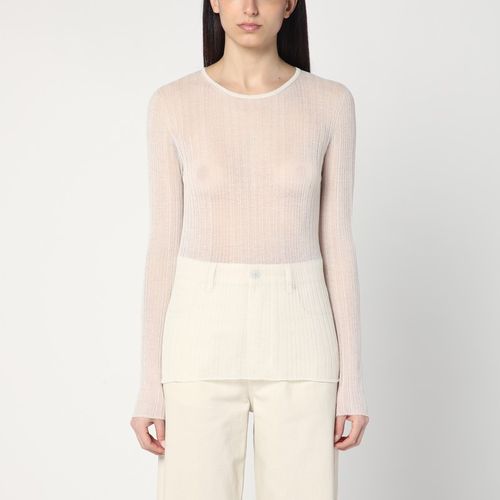 Semi-transparent sweater in natural colour - Roberto Collina - Modalova