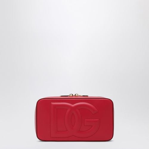 Red leather shoulder bag with logo - Dolce&Gabbana - Modalova