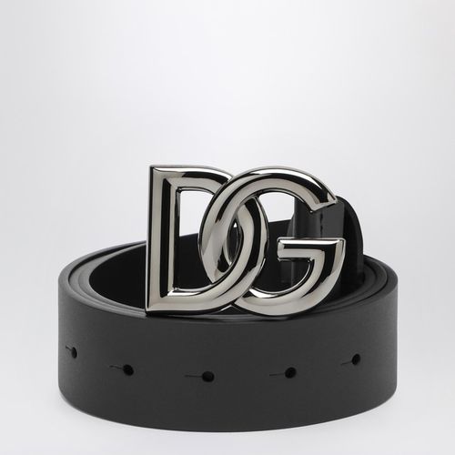 Black belt with rutenium DG plaque - Dolce&Gabbana - Modalova