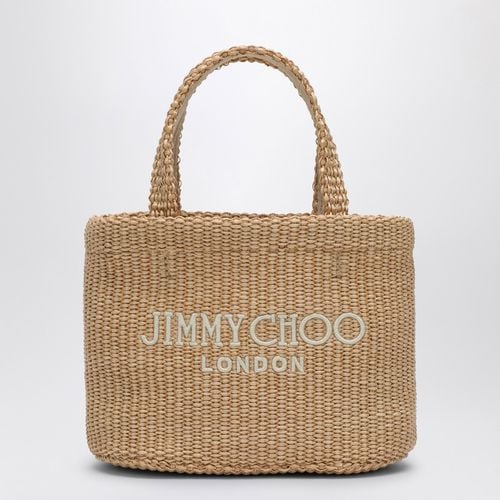 Small Beach Tote East-West in natural rafia - Jimmy Choo - Modalova