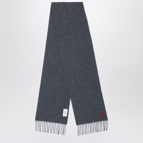 Dark grey Ami De Coeur wool scarf - Ami Paris - Modalova