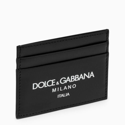 Calfskin card holder with logo - Dolce&Gabbana - Modalova