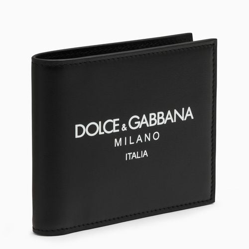 Leather bi-fold wallet with logo - Dolce&Gabbana - Modalova