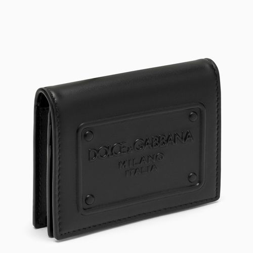 Black leather wallet with logo - Dolce&Gabbana - Modalova