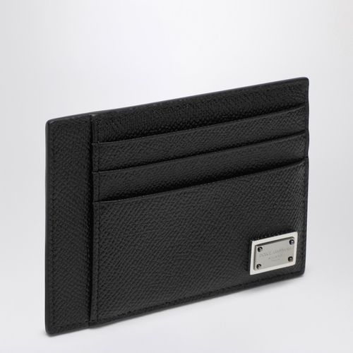 Black card holder with logo plaque - Dolce&Gabbana - Modalova