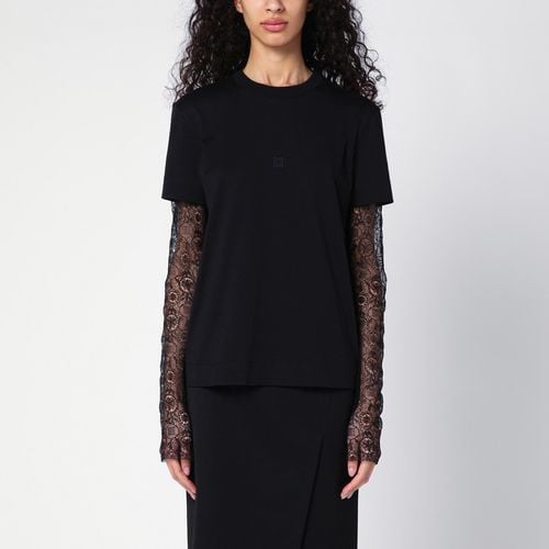 Overlapping T-shirt in cotton and lace - Givenchy - Modalova