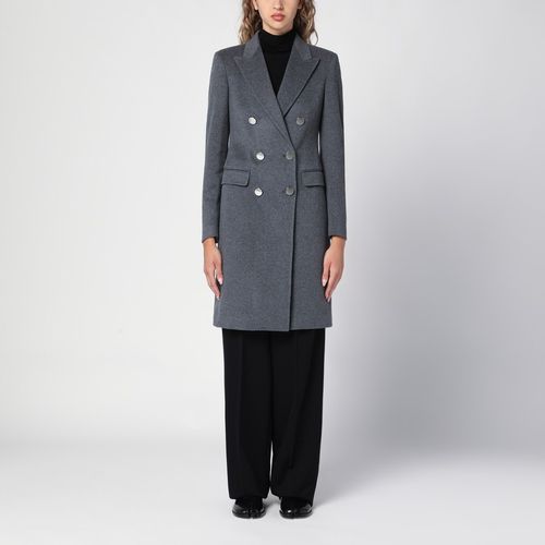 Grey double-breasted cashmere coat - Tagliatore - Modalova