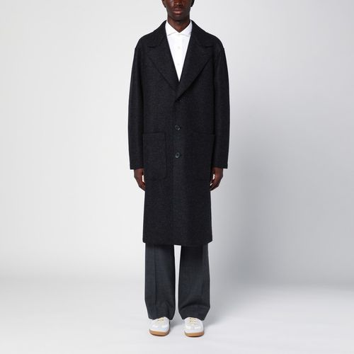 Anthracite single-breasted wool coat - Harris Wharf London - Modalova