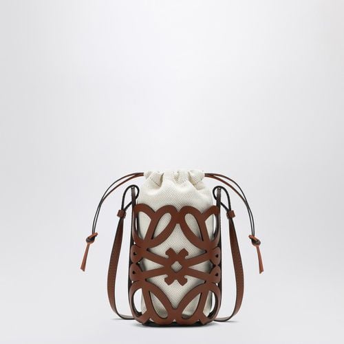 Anagram cut-out bucket in brown leather - Loewe - Modalova