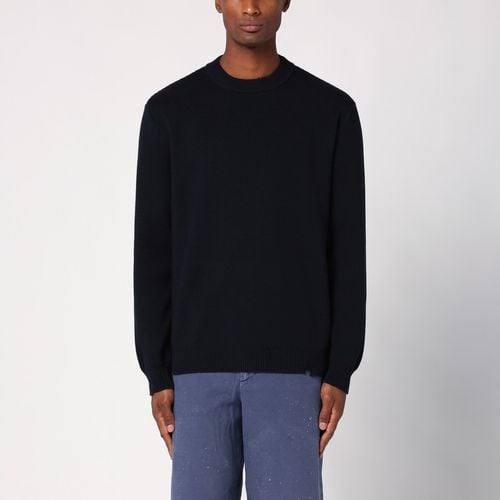 Dark blue cotton crew-neck jumper - Golden Goose - Modalova