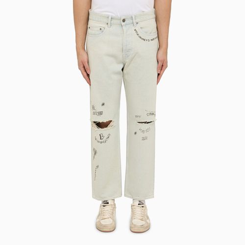 Light regular denim jeans with wear - Golden Goose - Modalova