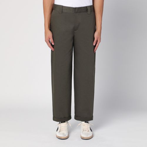 Military green cotton-blend trousers - Golden Goose - Modalova