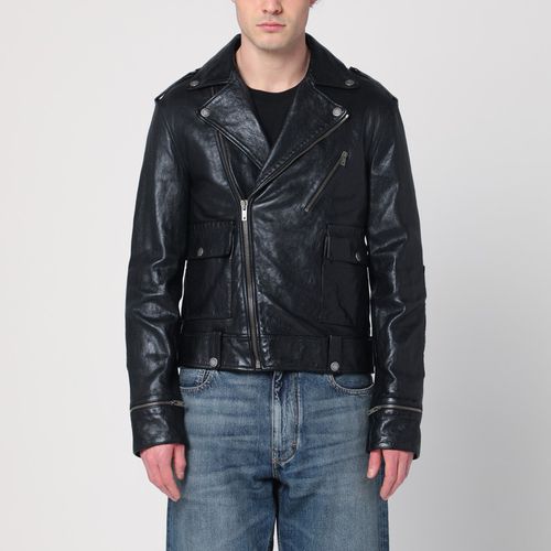 Leather jacket with a glossy effect - Golden Goose - Modalova