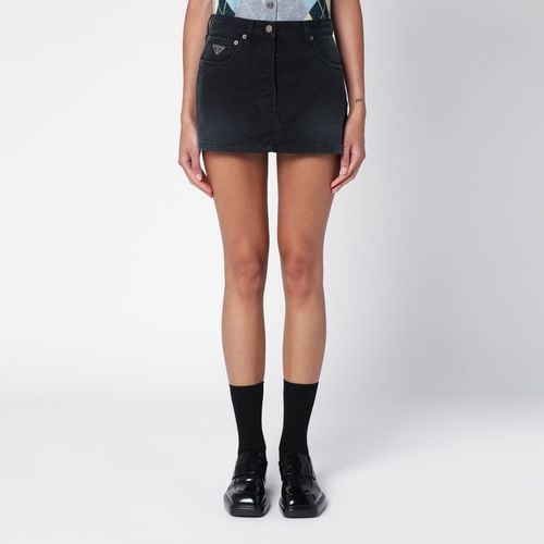 Black denim mini skirt - Prada - Modalova