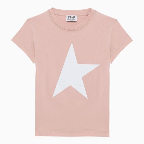 Pink cotton T-shirt with logo print - Golden Goose - Modalova