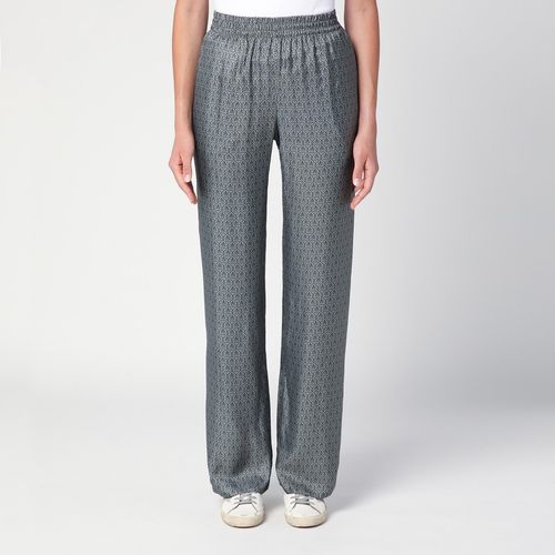 Silk blend trousers with floral pattern - Golden Goose - Modalova