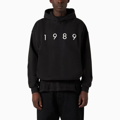 Logo black cotton hoodie - 1989 STUDIO - Modalova