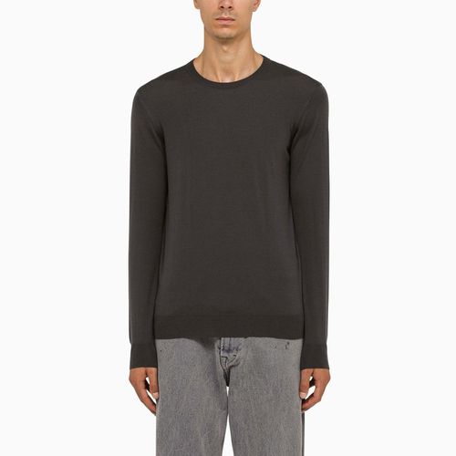 Grey wool crew-neck sweater - Drumohr - Modalova