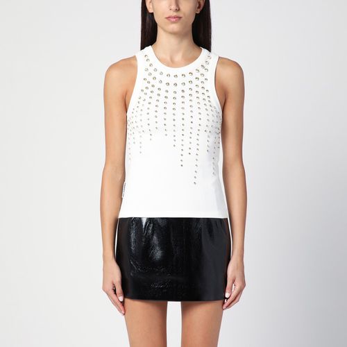 White tank top with crystals - Des Phemmes - Modalova